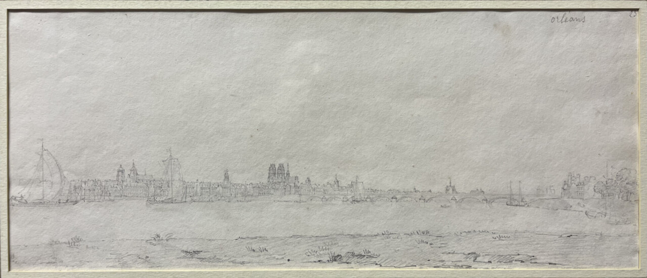 Christophe Civeton (1796-1830), Vue d'Orléans et de la Loire depuis la rive gauche, entre 1827 et 1830, H. 11,5 cm ; l. 29 cm, inv. 2025.2.1