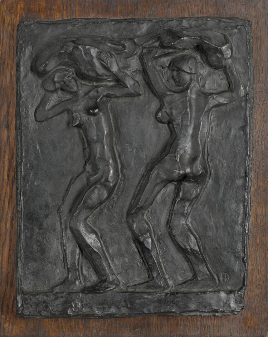 Henri Gaudier-Brzeska, 𝘗𝘰𝘳𝘵𝘦𝘶𝘴𝘦𝘴 𝘥𝘦 𝘴𝘢𝘤, vers 1912-1913 (fonte vers 1930), bronze et bois, 35,6 x 27,9 cm, acquis chez Christie’s Londres, inv. 2025.27.1