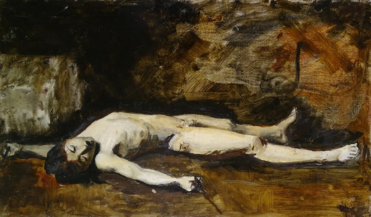 Jean-Jacques Henner, The Death of Drum Major Bara, circa 1882, sketch, inv. 999.10.1