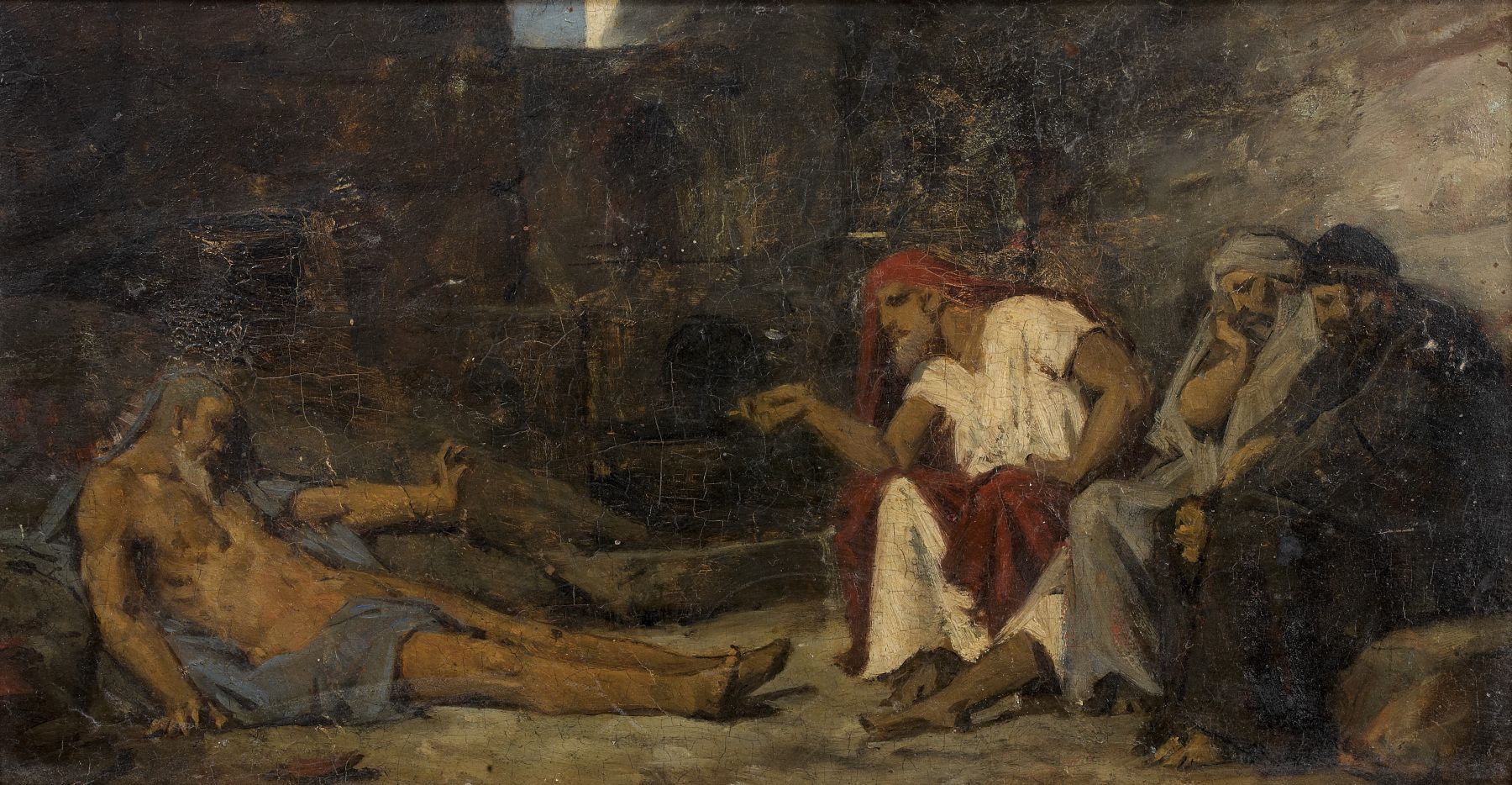 Jean Jules Antoine Lecomte du Nouÿ (1842-1923), Job et ses amis (esquisse), 1865, huile sur panneau, 21x40,5 cm, inv. 2025.25.14